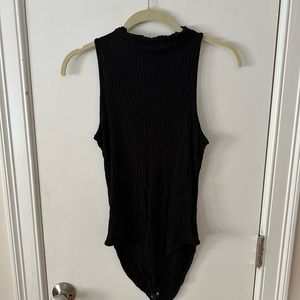 One Clothing LA black High Neck Ribbed Body Suit